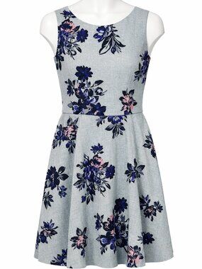 Elle Dress Floral Sleeveless Sz 6 Fit Flare Career Chic lined Versatile feminine